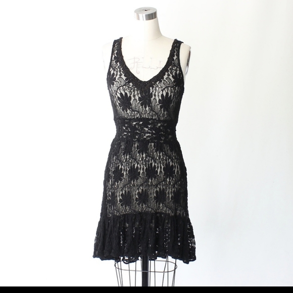 EUC Free People Black Lace Dress - Picture 6 of 12